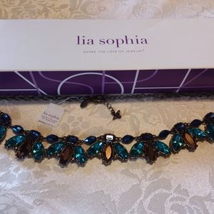 Lia Sophia Blue and Green Bee Necklace